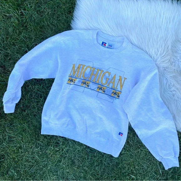Vtg Michigan Wolverines Russell crewneck sweatshirt medium - Picture 2 of 7